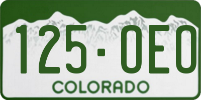 CO license plate 125OEO
