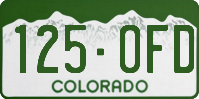 CO license plate 125OFD