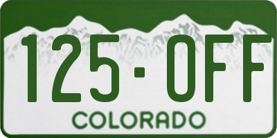 CO license plate 125OFF