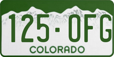 CO license plate 125OFG
