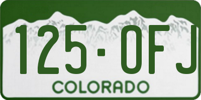 CO license plate 125OFJ
