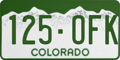 CO license plate 125OFK