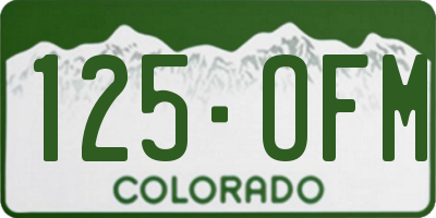 CO license plate 125OFM