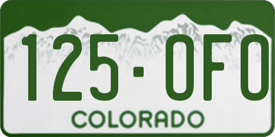 CO license plate 125OFO