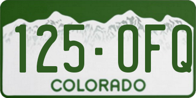 CO license plate 125OFQ