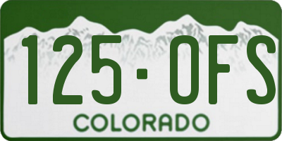 CO license plate 125OFS