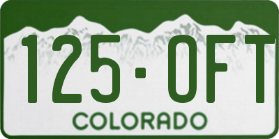 CO license plate 125OFT