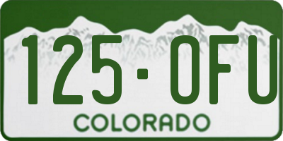 CO license plate 125OFU