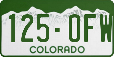 CO license plate 125OFW