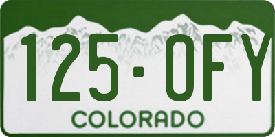 CO license plate 125OFY