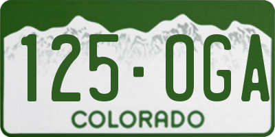 CO license plate 125OGA