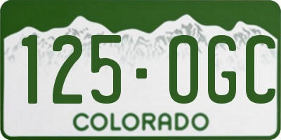 CO license plate 125OGC