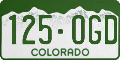 CO license plate 125OGD