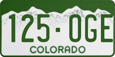 CO license plate 125OGE