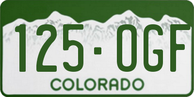 CO license plate 125OGF