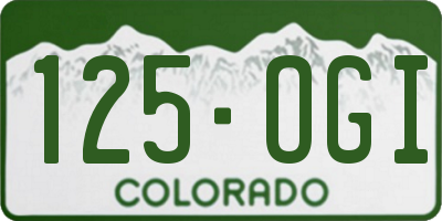 CO license plate 125OGI
