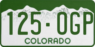 CO license plate 125OGP