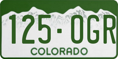 CO license plate 125OGR