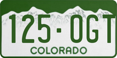 CO license plate 125OGT