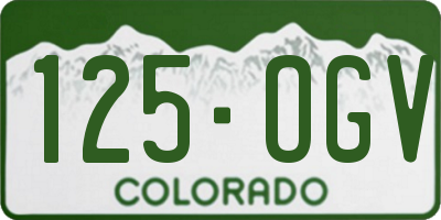 CO license plate 125OGV