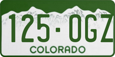CO license plate 125OGZ