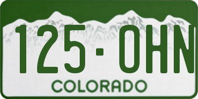 CO license plate 125OHN