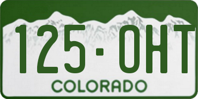 CO license plate 125OHT
