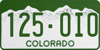 CO license plate 125OIO