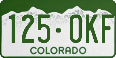 CO license plate 125OKF