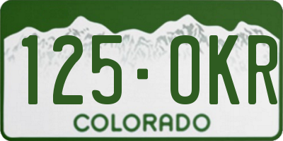 CO license plate 125OKR