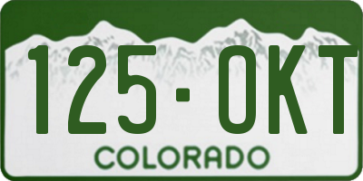 CO license plate 125OKT