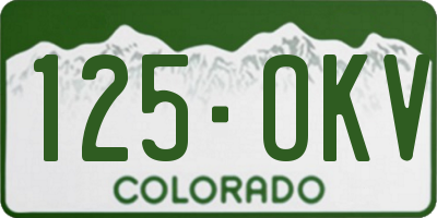 CO license plate 125OKV