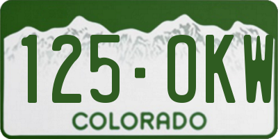 CO license plate 125OKW