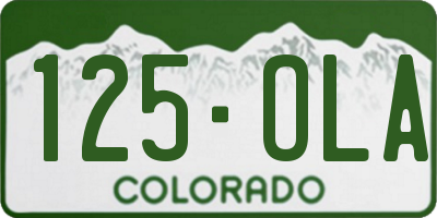 CO license plate 125OLA