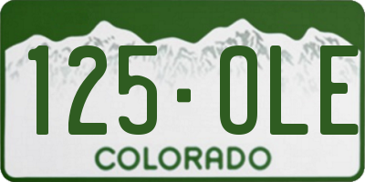 CO license plate 125OLE