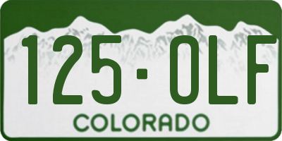 CO license plate 125OLF