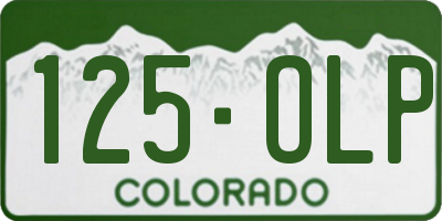 CO license plate 125OLP