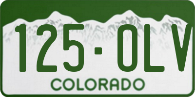 CO license plate 125OLV