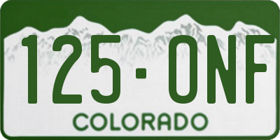 CO license plate 125ONF