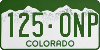 CO license plate 125ONP