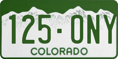 CO license plate 125ONY