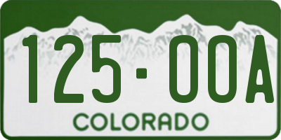 CO license plate 125OOA