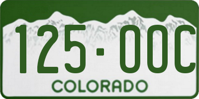 CO license plate 125OOC
