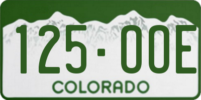 CO license plate 125OOE