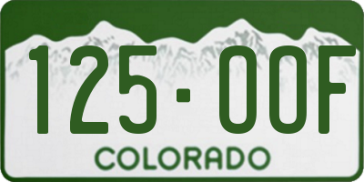 CO license plate 125OOF