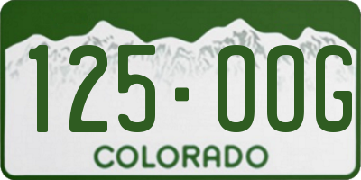 CO license plate 125OOG