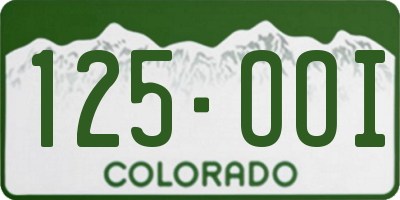 CO license plate 125OOI