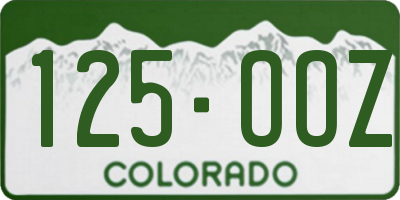 CO license plate 125OOZ