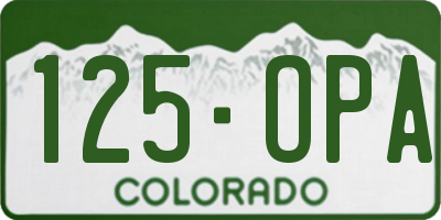 CO license plate 125OPA