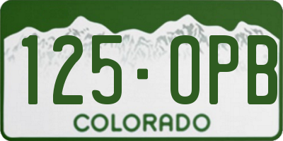 CO license plate 125OPB